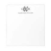 Bloc-note Élégant Design Moderne 3 Monogrammes Script initia (Devant)
