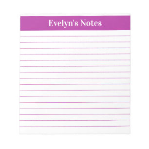 Bloc-note Élégant design moderne foncé rose Script Grande im