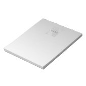 Bloc-note Élégant Faux Gris Argent Dégradé Monogramme Classi (Tourné)