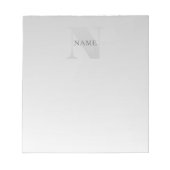 Bloc-note Élégant Faux Gris Argent Dégradé Monogramme Classi (Devant)