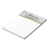 Bloc-note Élégant Faux Gris Marbre Entreprise Texte Modèle (Tourné)