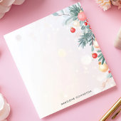 Bloc-note Élégant feuillage de Noël Nom personnalisé