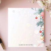 Bloc-note Élégant feuillage de Noël Nom personnalisé