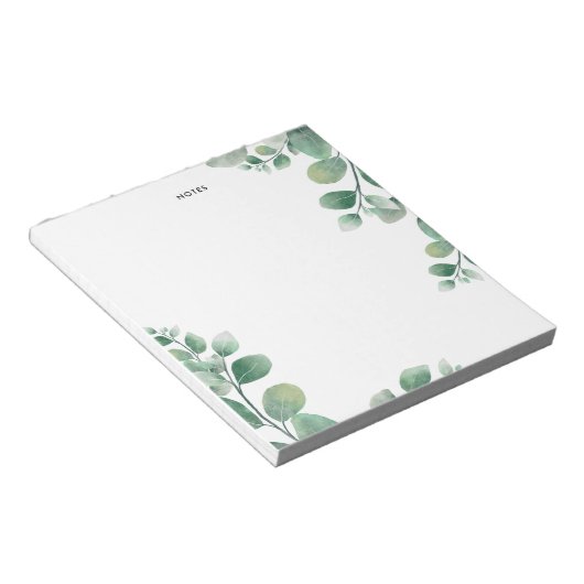 Bloc-note Elégant Feuilles de branche Eucalyptus aquarelle (Incliné)