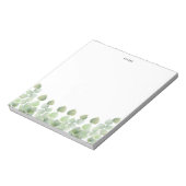 Bloc-note Elégant Feuilles de branche Eucalyptus aquarelle (Tourné)