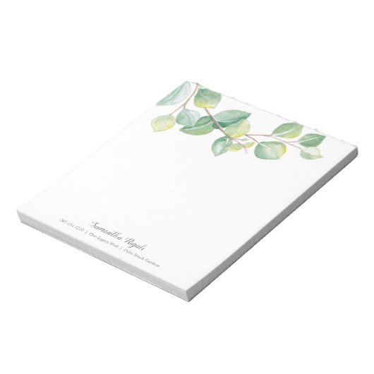 Bloc-note Elégant Feuilles d'Eucalyptus (Tourné)