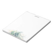 Bloc-note Elégant Feuilles d'or Succulents verdure (Tourné)