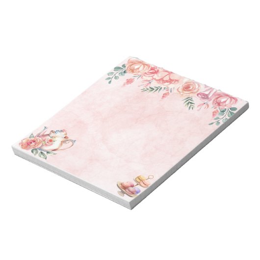 Bloc-note Elegant Floral Tea Party Notepad (Tourné)
