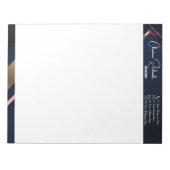 Bloc-note Elégant Gold Blue Rose Abstrait (Devant)