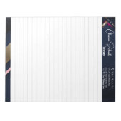 Bloc-note Elégant Gold Blue Rose Abstrait (Devant)