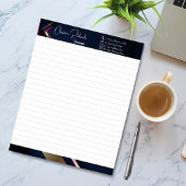 Bloc-note Elégant Gold Blue Rose Abstrait