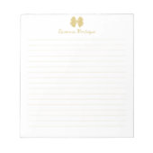 Bloc-note Elegant Gold Bow Handwritten Custom Name Lined  (Devant)
