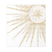 Bloc-note Elegant Gold Doodles Sun Moon Mandala Design (Devant)