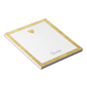 Bloc-note Elegant Gold Foil Border Heart Modern Script (Incliné)
