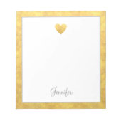 Bloc-note Elegant Gold Foil Border Heart Modern Script (Devant)