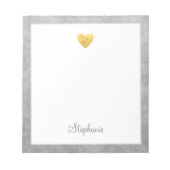 Bloc-note Elégant Gold Foil Heart Modern Script Personnalisé (Devant)