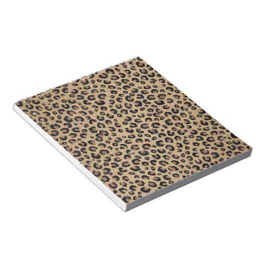 Bloc-note Elegant Gold Glitter Black Leopard (Incliné)