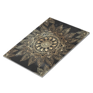 Bloc-note Elégant Gold Mandala Black Design