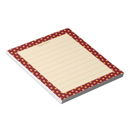 Bloc-note Elégant Gold & Maroon Frame Linked (Incliné)