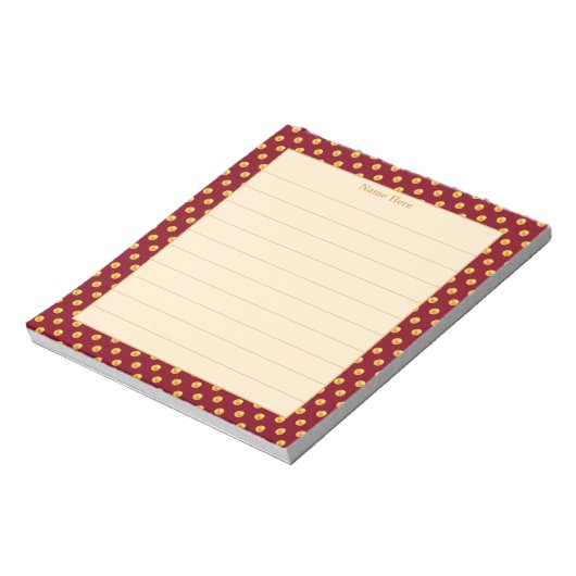 Bloc-note Elégant Gold & Maroon Frame Linked (Tourné)