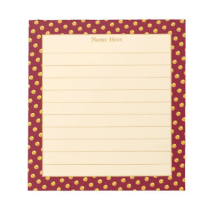 Bloc-note Elégant Gold & Maroon Frame Linked