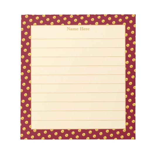Bloc-note Elégant Gold & Maroon Frame Linked (Devant)