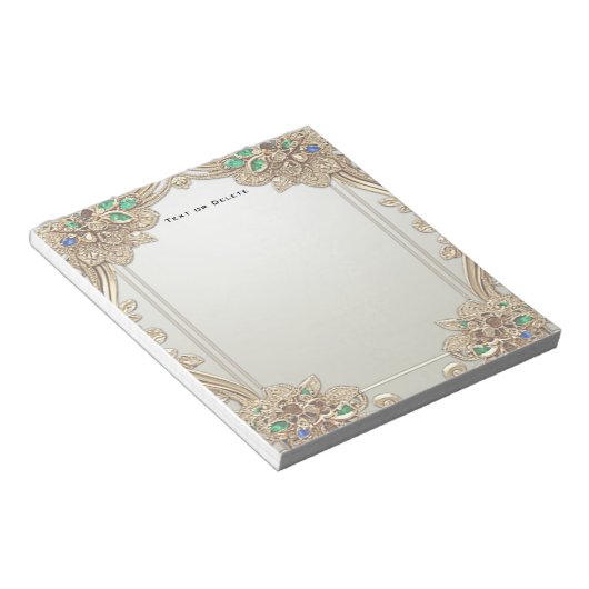 Bloc-note Elegant Gold Ornate Notepad (Incliné)