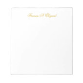 Bloc-note Elegant Gold Script Personalized Note Pad (Devant)