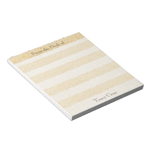 Bloc-note Elegant Gold Striped Custom Notes (Incliné)