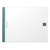 Bloc-note Élégant Gold Wave Blue Logo Turquoise Business (Devant)