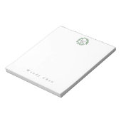 Bloc-note Elegant greenery monogram notepad (Tourné)
