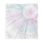 Bloc-note Elegant Iridescent Sun Moon Mandala Silver Design (Devant)