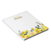 Bloc-note Elégant Jardin Jaune Floral Monogramme (Incliné)