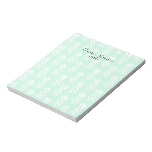 Bloc-note Élégant joli joli menthe vert ananas motif (Tourné)