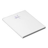 Bloc-note Élégant Lavande Blanche moderne Monogramme de scri (Incliné)