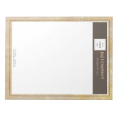 Bloc-note Élégant logo Brown de trame de texture or (Devant)