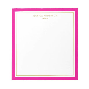Bloc-note Elégant Magenta Gold Personnalisé