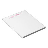 Bloc-note Élégant Magenta Rose Feminine Script (Incliné)
