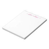Bloc-note Élégant Magenta Rose Feminine Script (Tourné)