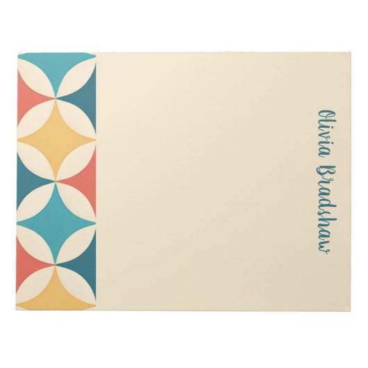 Bloc-note Élégant Mi-Siècle moderne Abstrait rétro Motif (Devant)