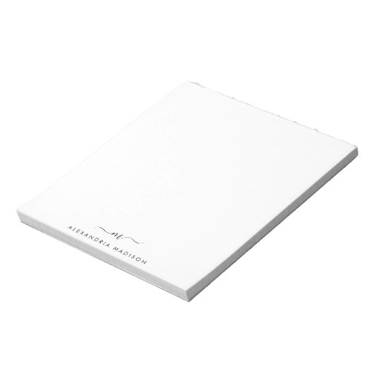 Bloc-note Élégant mignon stylé Monogramme de script Girly In (Tourné)