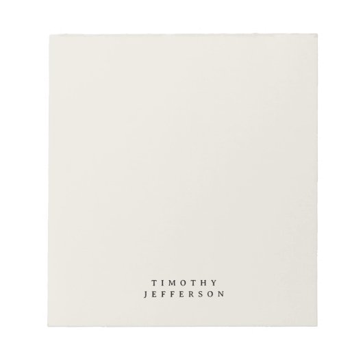 Bloc-note Élégant minimaliste moderne Nom propre (Devant)
