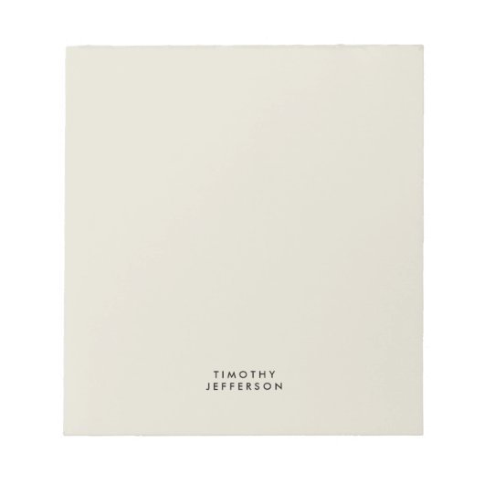 Bloc-note Élégant minimaliste moderne Nom propre (Devant)