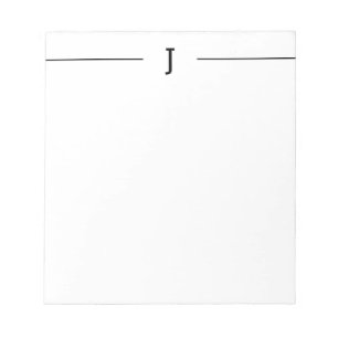 Bloc-note Élégant minimaliste Monogramme noir noir blanc Blo