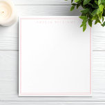 Bloc-note Élégant minimaliste rose deux bordures<br><div class="desc">Créez vos propres blocs-notes personnalisés avec un élégant nom de typographie chic et deux lignes de bordure.</div>