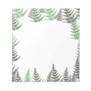 Bloc-note Élégant modèle floral de fougères vertes