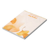 BLOC-NOTE ELÉGANT MODÈLE MODERNE ORANGE FLORAL (Tourné)