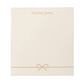 Bloc-note Elegant Modern Minimalist Girly Simple Cute Bow (Devant)