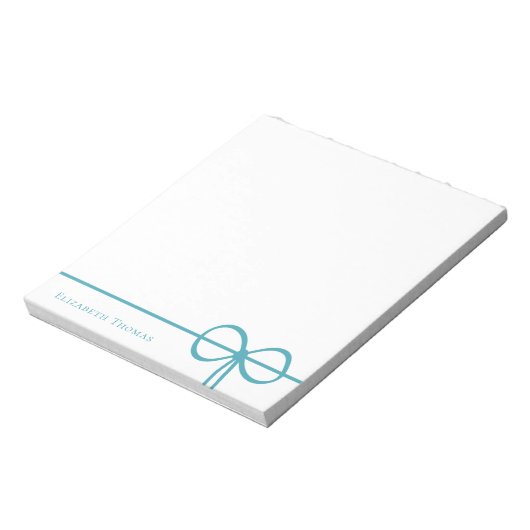 Bloc-note Elegant Modern Minimalist Stylish Blue Bow (Tourné)