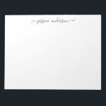 Bloc-note Élégant moderne noir gris féminin Script<br><div class="desc">Cly Elegant Black Grey Feminine Script Notepad Vous pouvez facilement customiser la couleur du texte avec l'outil 'Personnaliser' ou n'hésitez pas à me contacter. Avec cet article,  vous pouvez utiliser deux noms "Allison & Matthew",  utiliser un nom "Kennedy",  un nom de famille ("Les Kennedy"),  ou votre nom ("Allison Kennedy").</div>